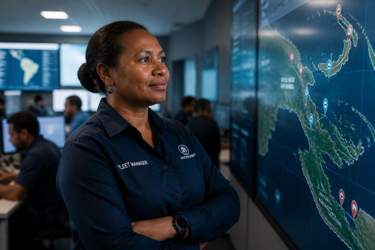 ViZTrak fleet manager in a tracking control room